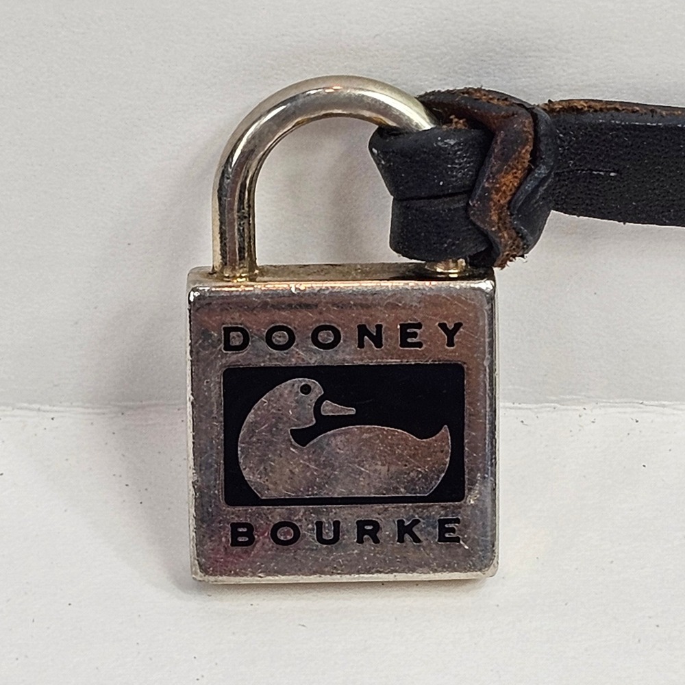 Dooney & Bourke Vintage Duck Logo Padlock Charm Silver Tone Bag Hardware Strap